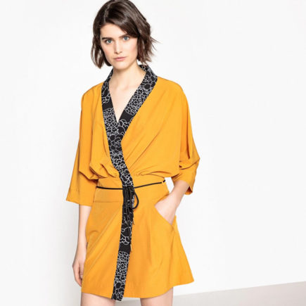 Robe jaune manche kimono la redoute